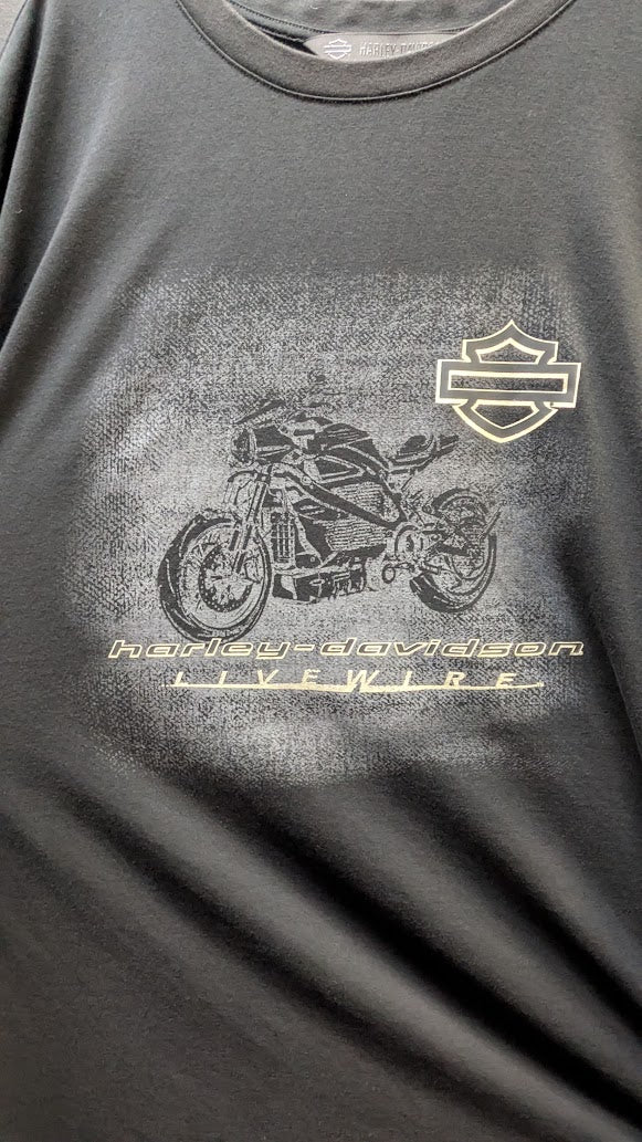 Harley-Davidson Livewire T-Shirt Men's Slim 2XL Black Electric Motorcycle Graphic