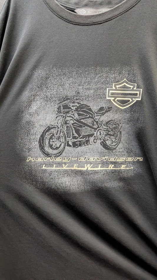 Harley-Davidson Livewire T-Shirt Men's Slim 2XL Black Electric Motorcycle Graphic