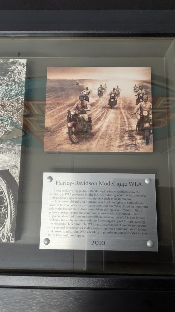 Harley-Davidson 1942 WLA Shadow Box Display Dayton Ohio F&S Dealer Military Wall Art