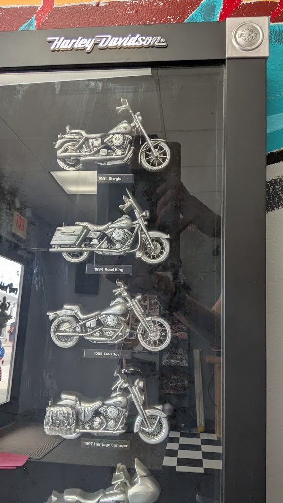 Harley-Davidson Motorcycles of the 1990s Shadow Box Display Heritage HD Lisle IL 2008