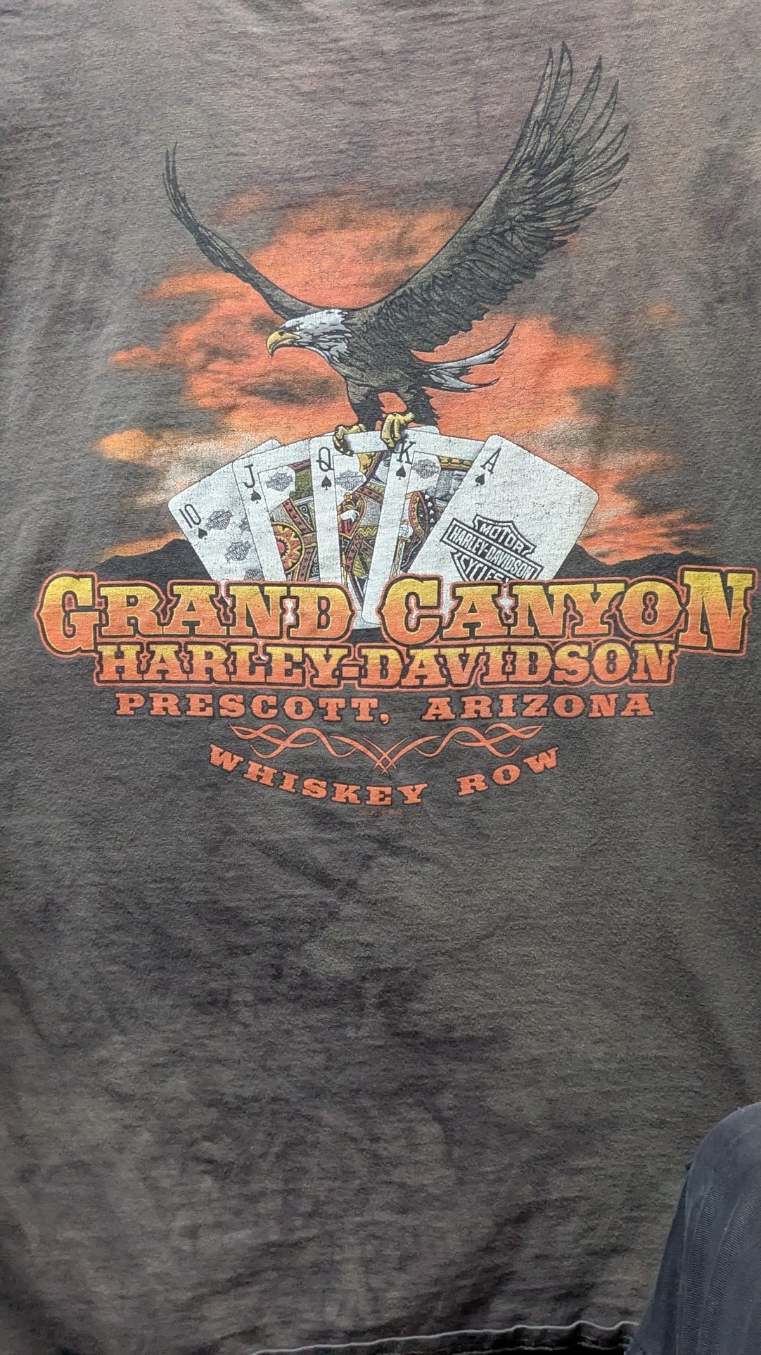 Vintage Harley-Davidson Motor Oil T-Shirt Men's XL Brown Grand Canyon Prescott AZ Double Sided