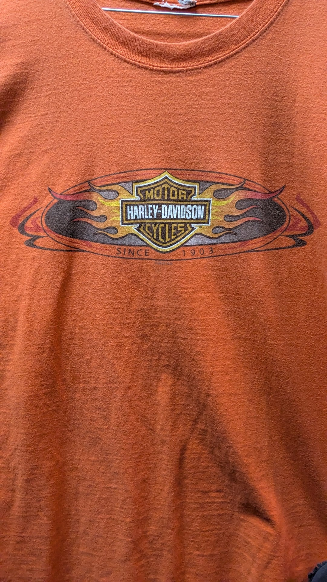 Vintage Harley-Davidson Vehicle & Powertrain Operations T-Shirt Kansas City MO Orange Men's XL
