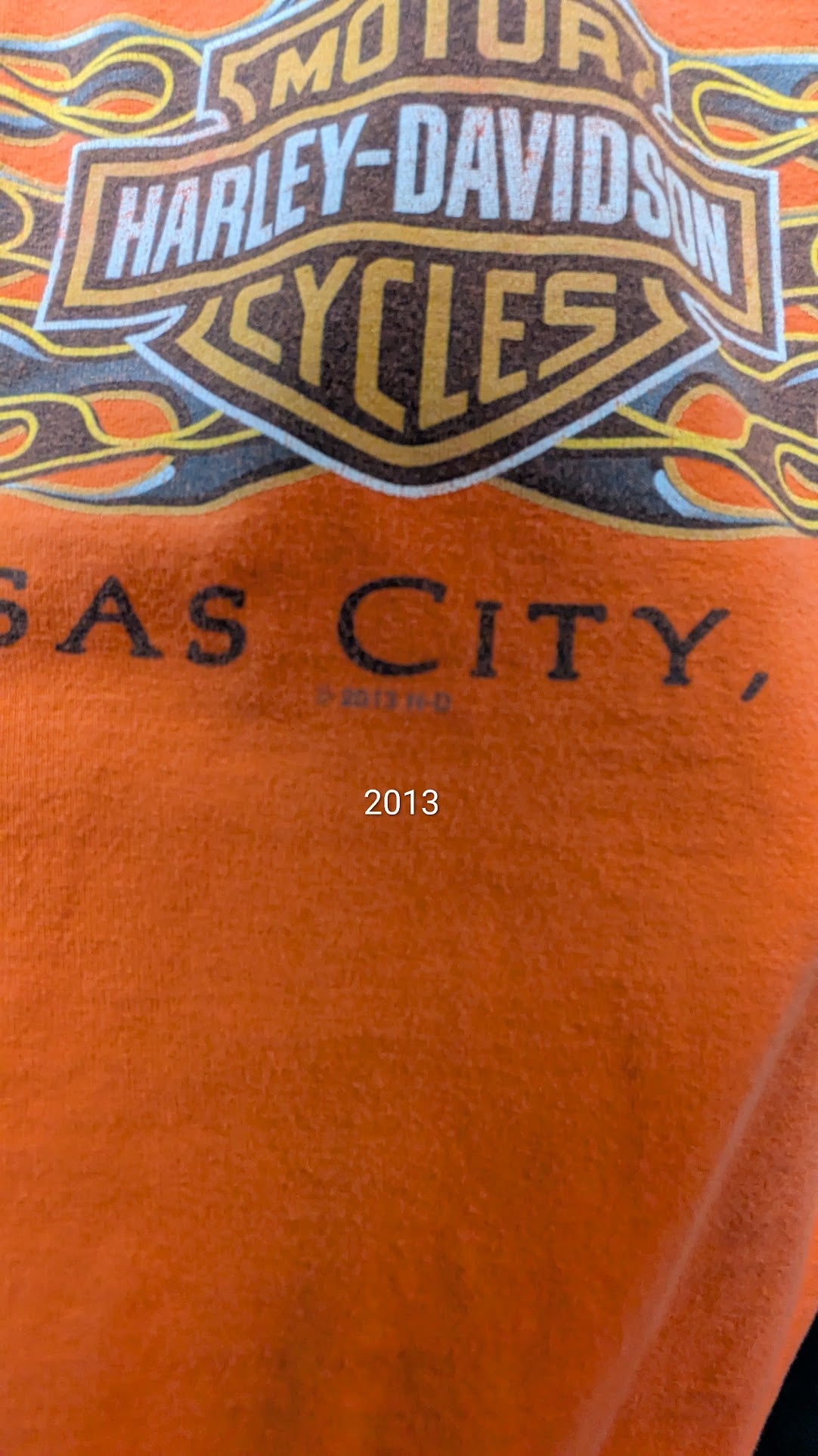 Vintage Harley-Davidson Vehicle & Powertrain Operations T-Shirt Kansas City MO Orange Men's XL
