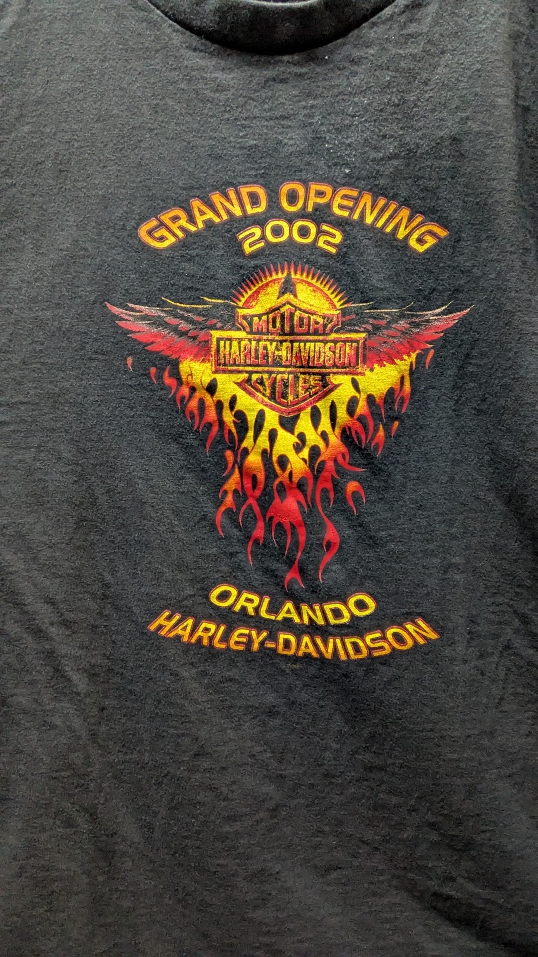 2002 Harley-Davidson Orlando Bike Week T-Shirt Men's 2XL Black Double Sided Eagle Tee