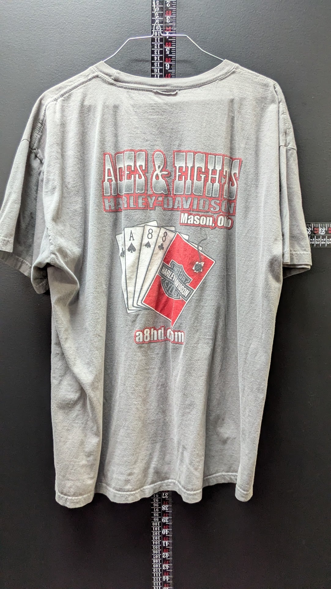 2008 Harley-Davidson Naughty Or Nice T-Shirt Men's Gray Santa Pin Up Aces & Eights L
