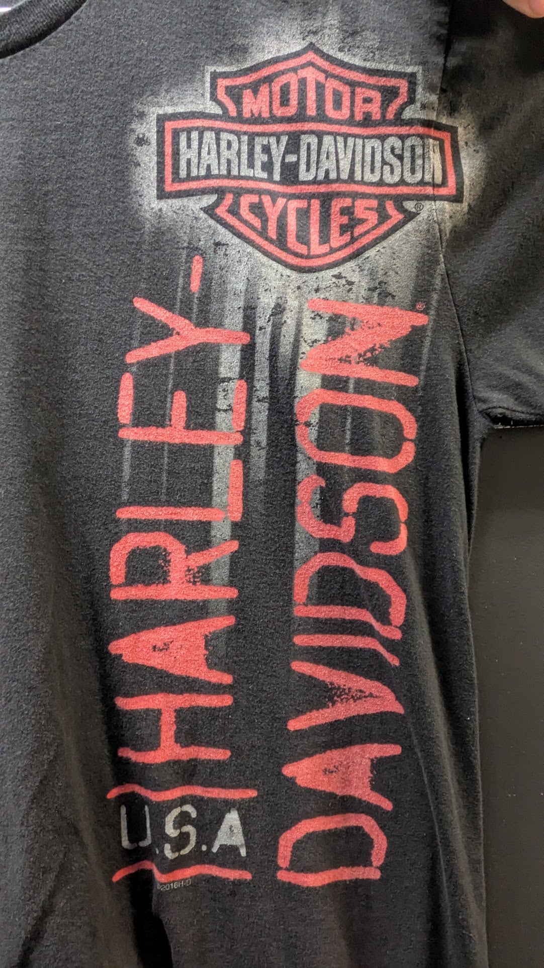 2009 Harley-Davidson Custer SD T-Shirt Men's Black Vertical Logo Buffalo Sturgis 2XL