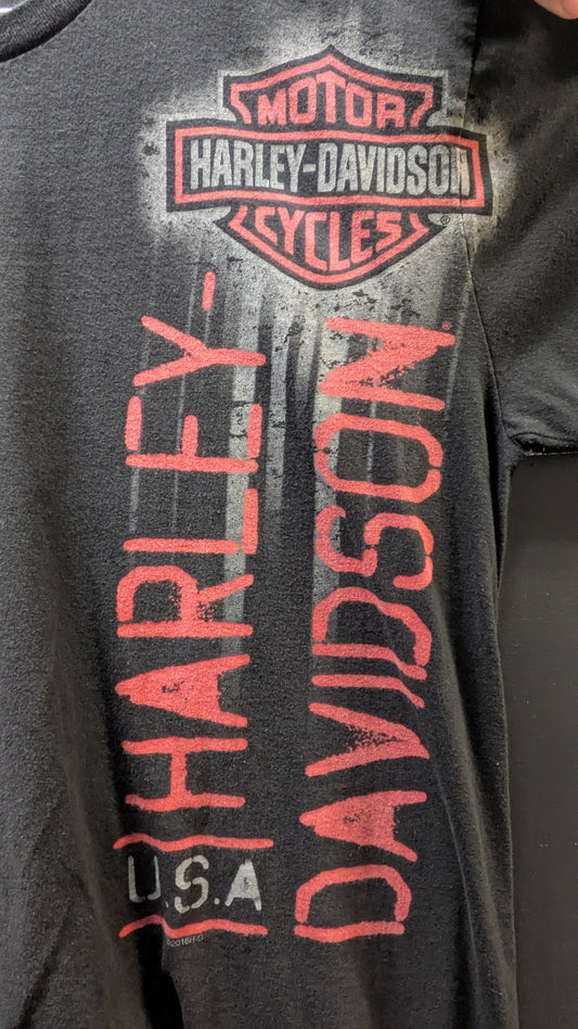 2009 Harley-Davidson Custer SD T-Shirt Men's Black Vertical Logo Buffalo Sturgis 2XL