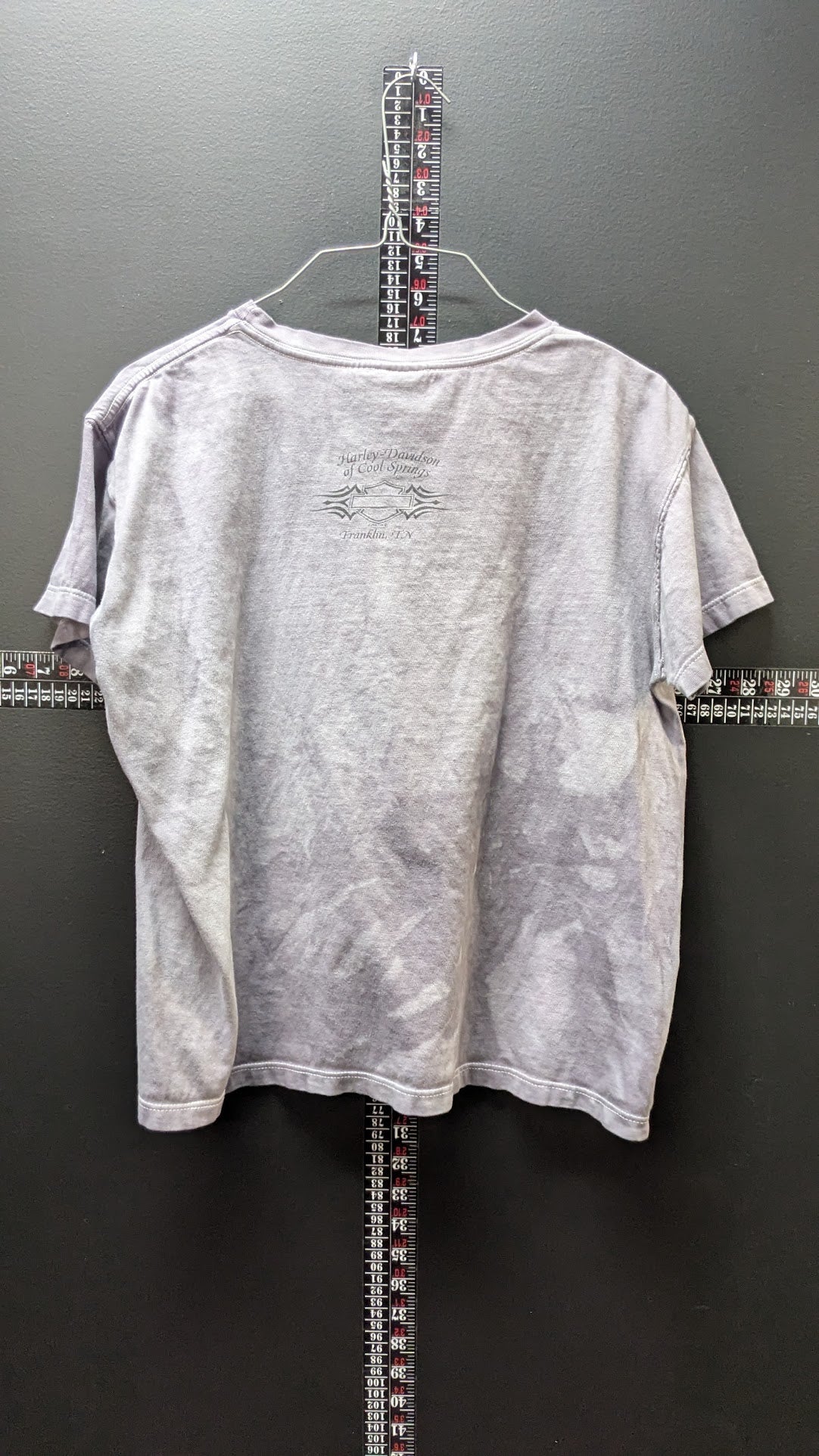 Harley-Davidson Women's T-Shirt Large Gray Cool Springs Franklin TN Eagle USA Flag