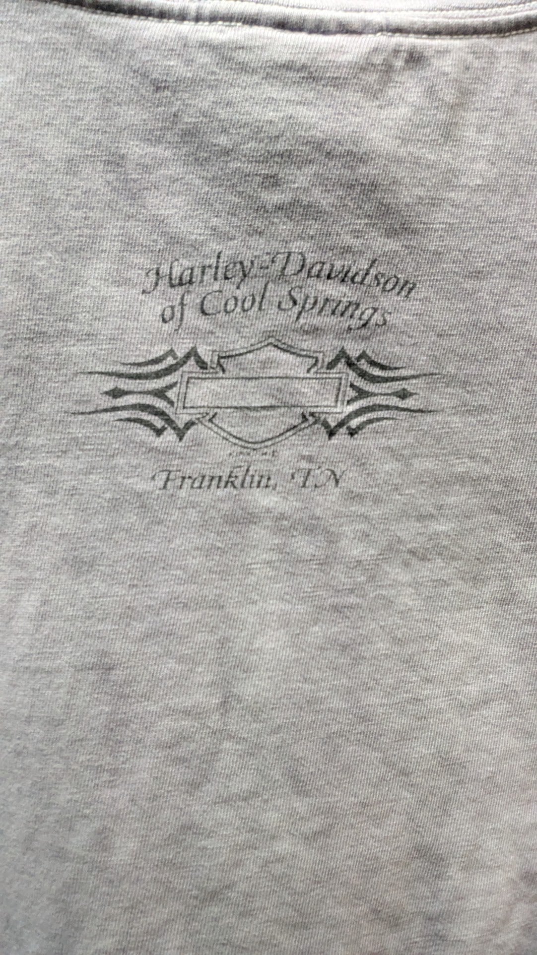 Harley-Davidson Women's T-Shirt Large Gray Cool Springs Franklin TN Eagle USA Flag