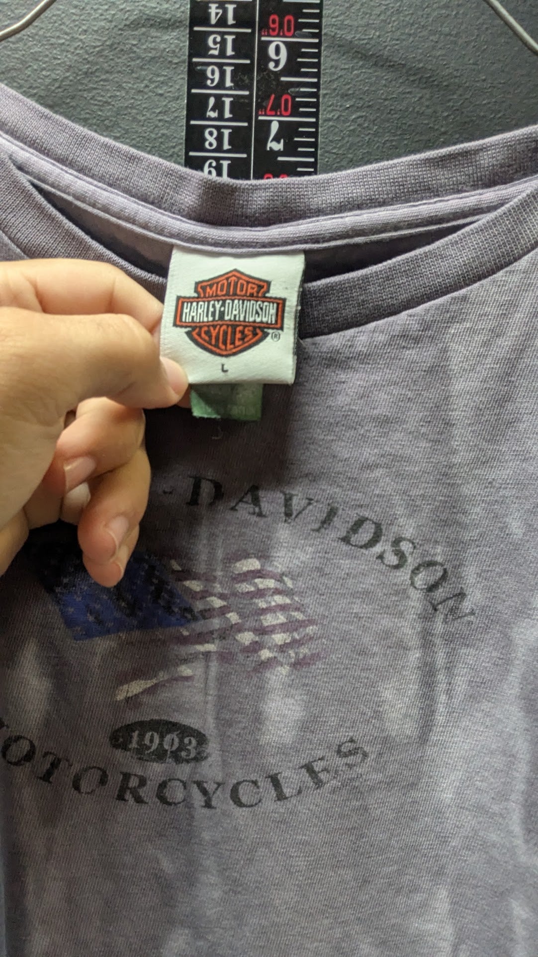 Harley-Davidson Women's T-Shirt Large Gray Cool Springs Franklin TN Eagle USA Flag
