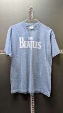 Vintage The Beatles Faded Logo T-Shirt Blue Single Stitch Style Adult Medium