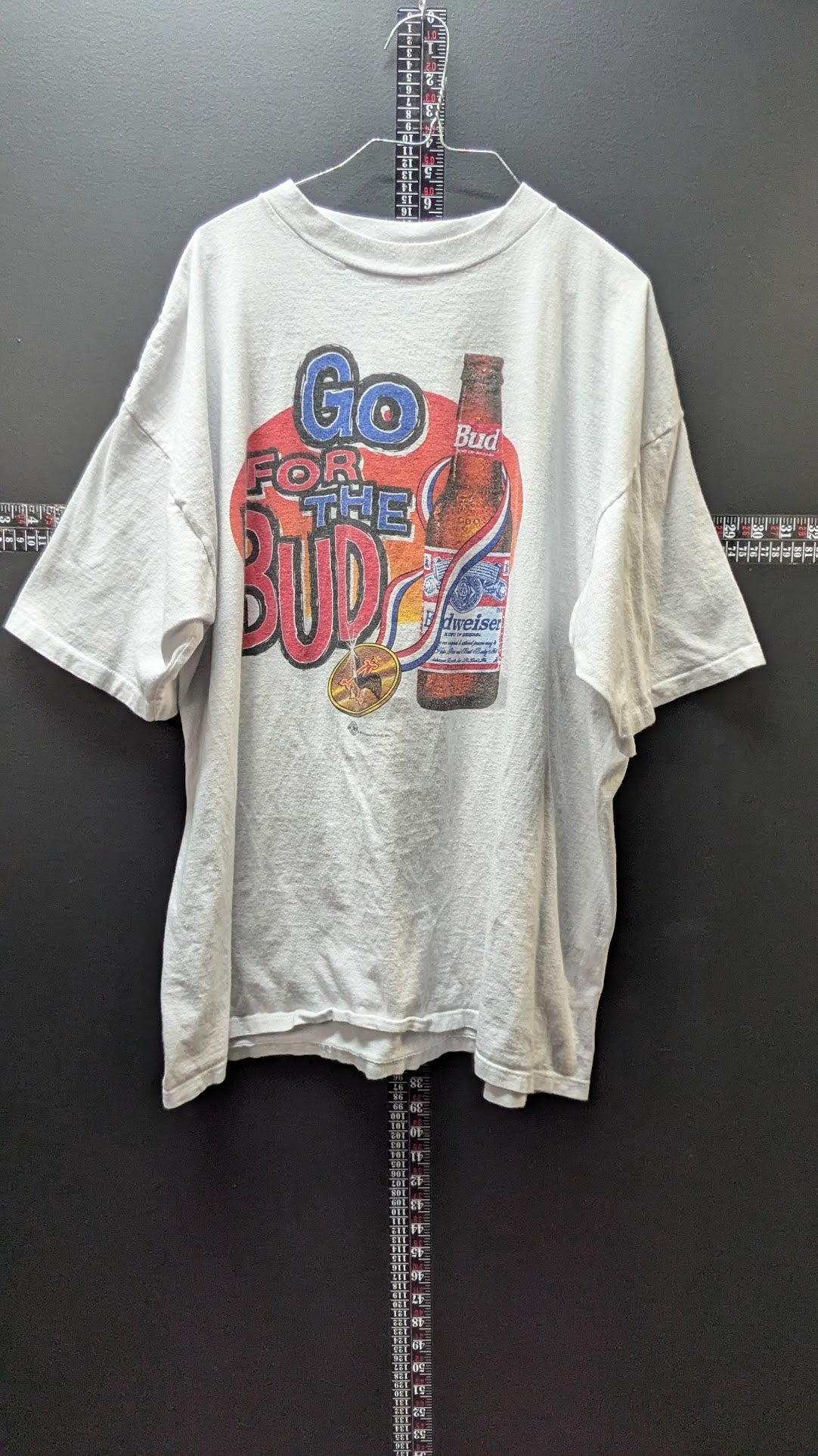 Vintage 1996 Budweiser Go For The Bud T-Shirt XXL Made in USA Beer Graphic Tee