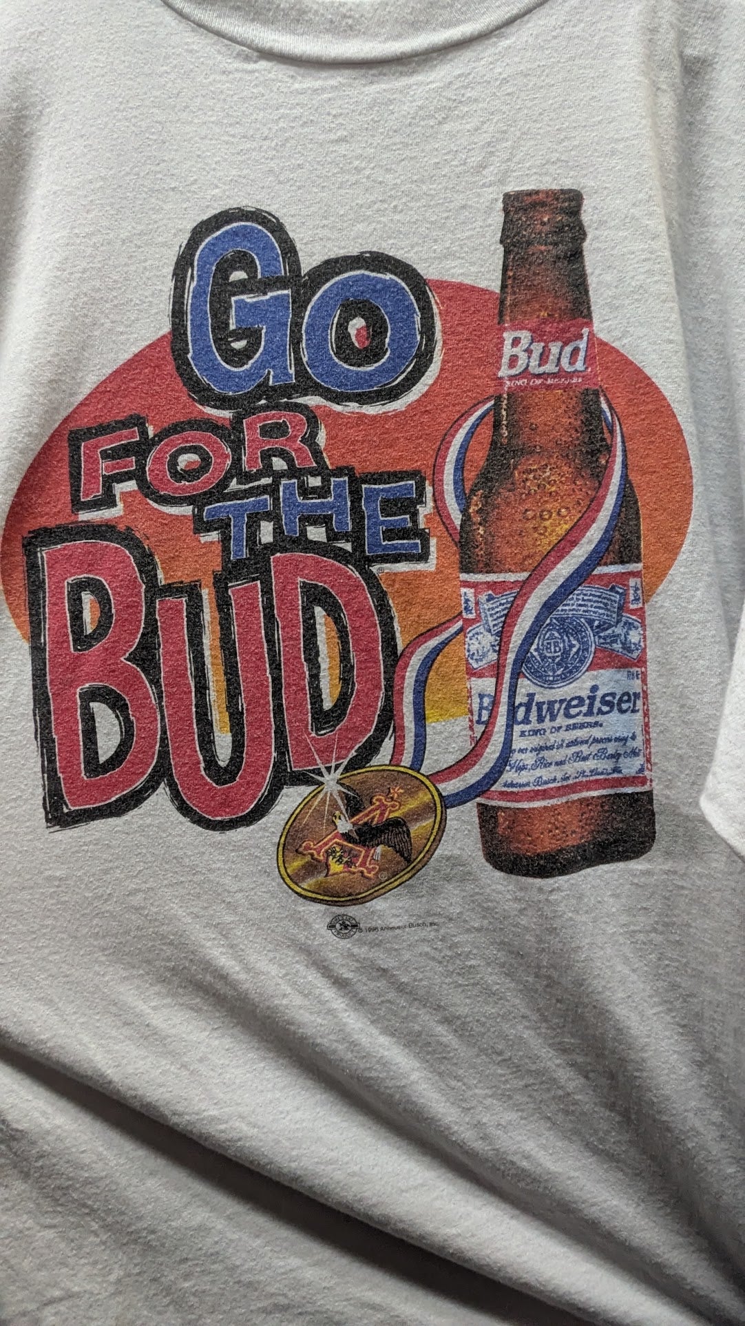Vintage 1996 Budweiser Go For The Bud T-Shirt XXL Made in USA Beer Graphic Tee
