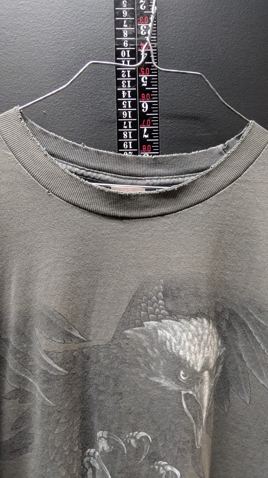 Vintage Hellraiser Biker Bar POW MIA Eagle T-Shirt Gray Faded Graphic Adult XL