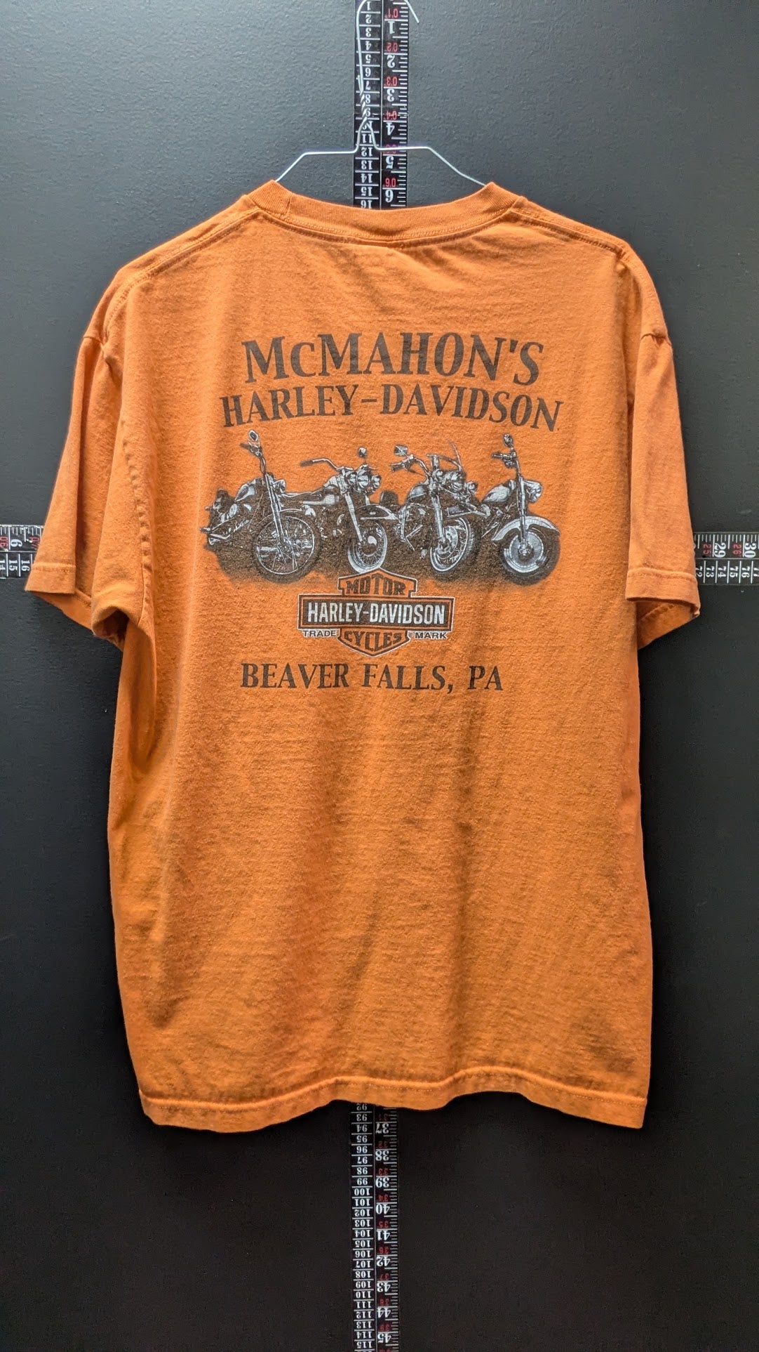 Harley-Davidson Legendary Since 1903 Dealer T-Shirt – McMahon's Harley-Davidson Beaver Falls PA – Orange – Size Large