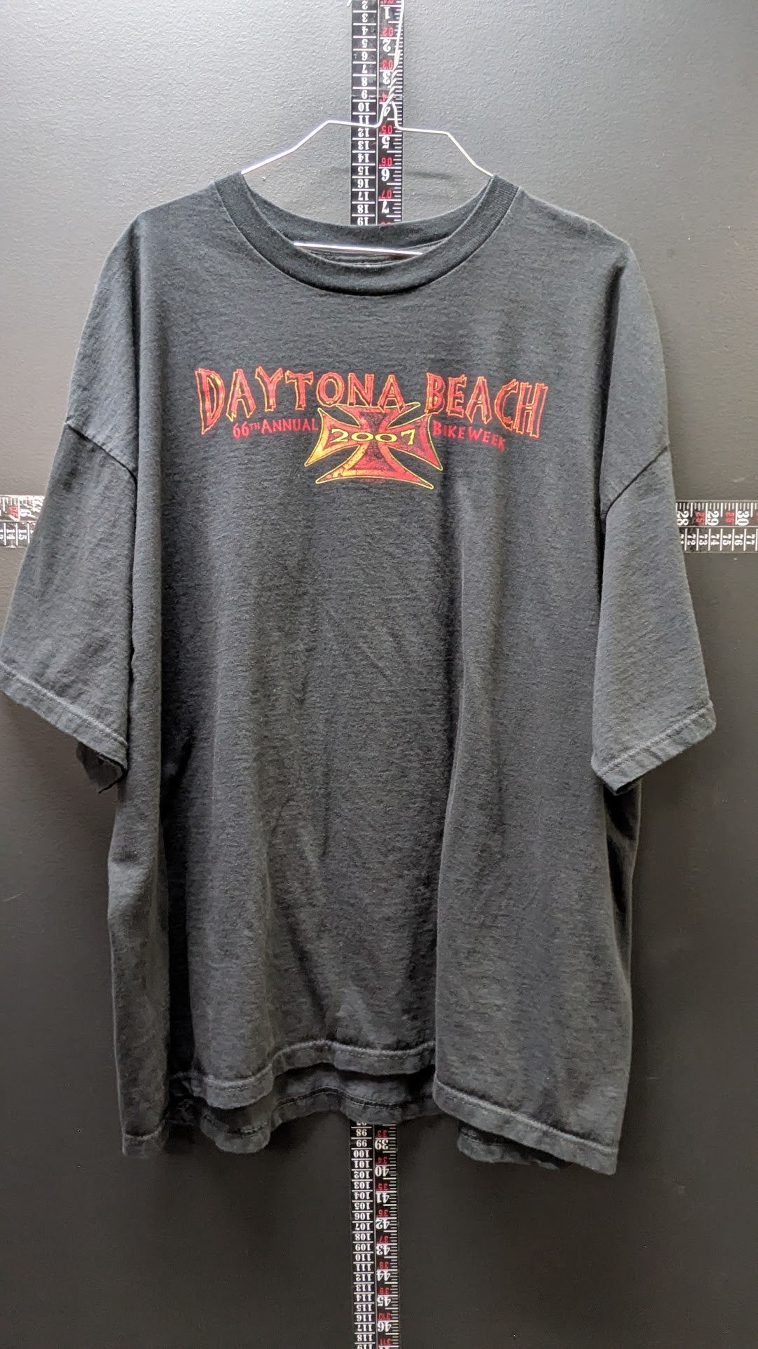 Vintage 2007 Daytona Beach Bike Week T-Shirt – 66th Annual Rally – Biker Boar Graphic – Black – Size 3XL