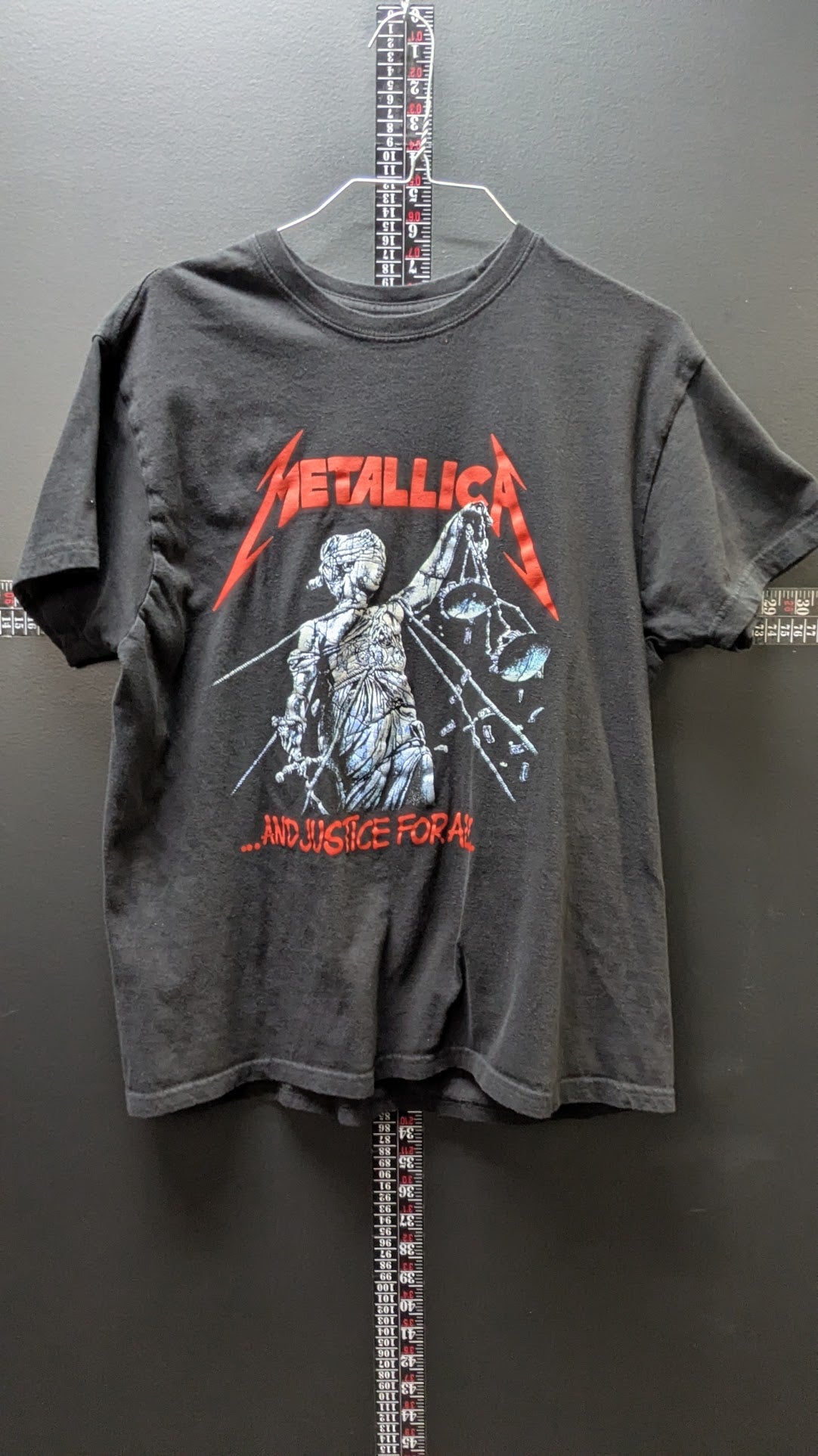 Metallica "...And Justice for All" Women's Band T-Shirt – Black Graphic Tee – Size Large