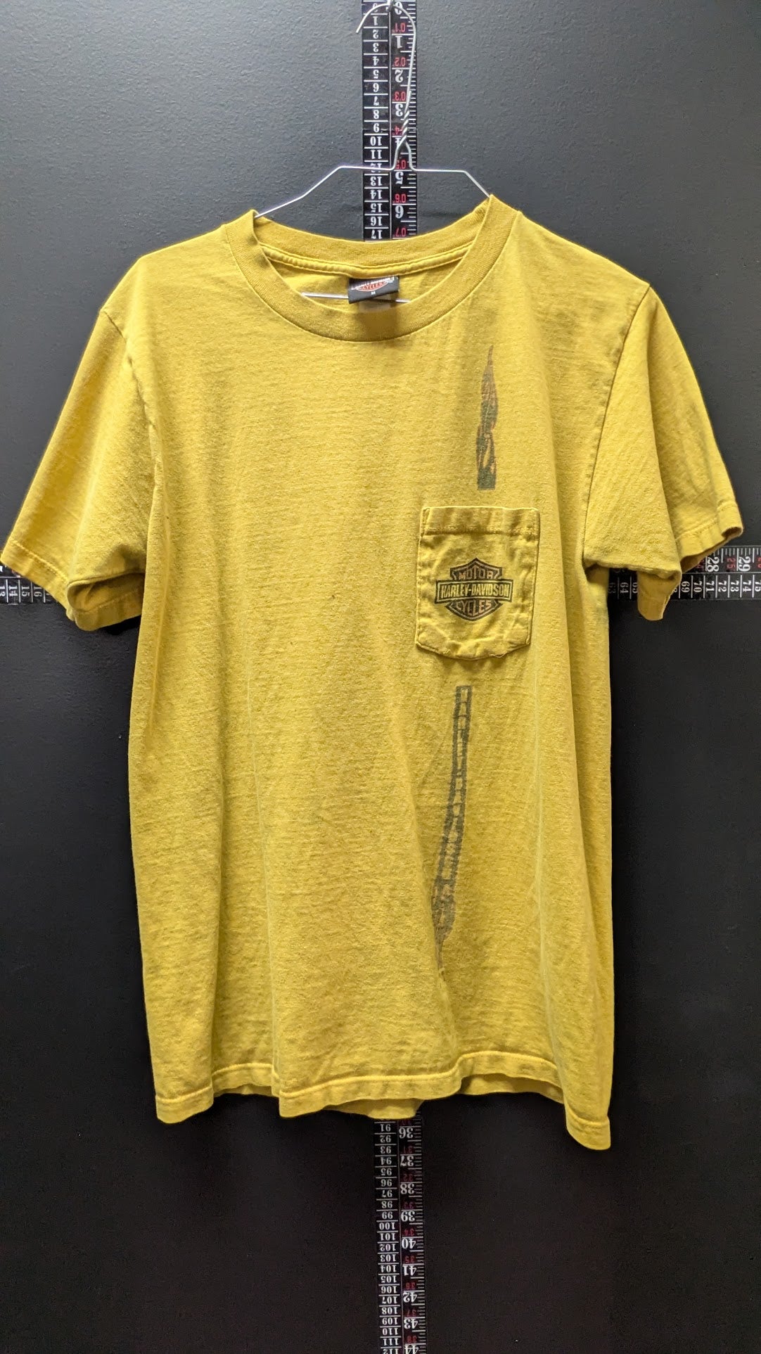 2009 Harley-Davidson Kitty Hawk North Carolina Pocket T-Shirt Mustard Yellow Size Medium