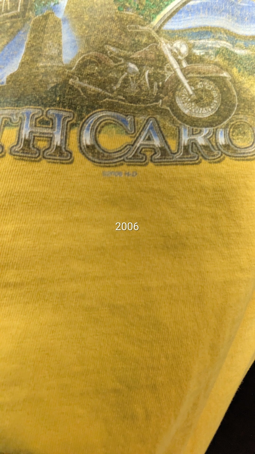 2009 Harley-Davidson Kitty Hawk North Carolina Pocket T-Shirt Mustard Yellow Size Medium