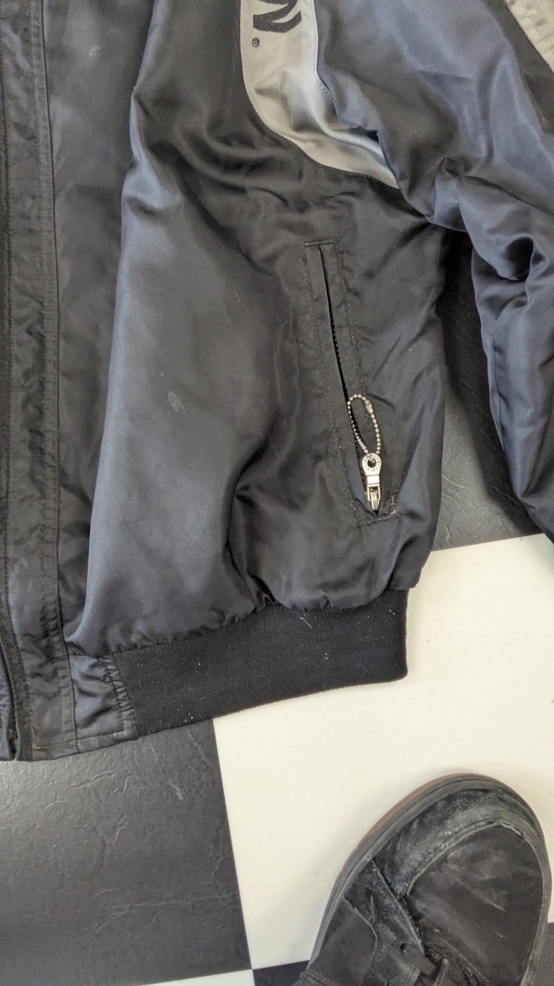 Harley-Davidson Men's Black & Gray Textile Riding Jacket – Embroidered Bar & Shield – Size XL
