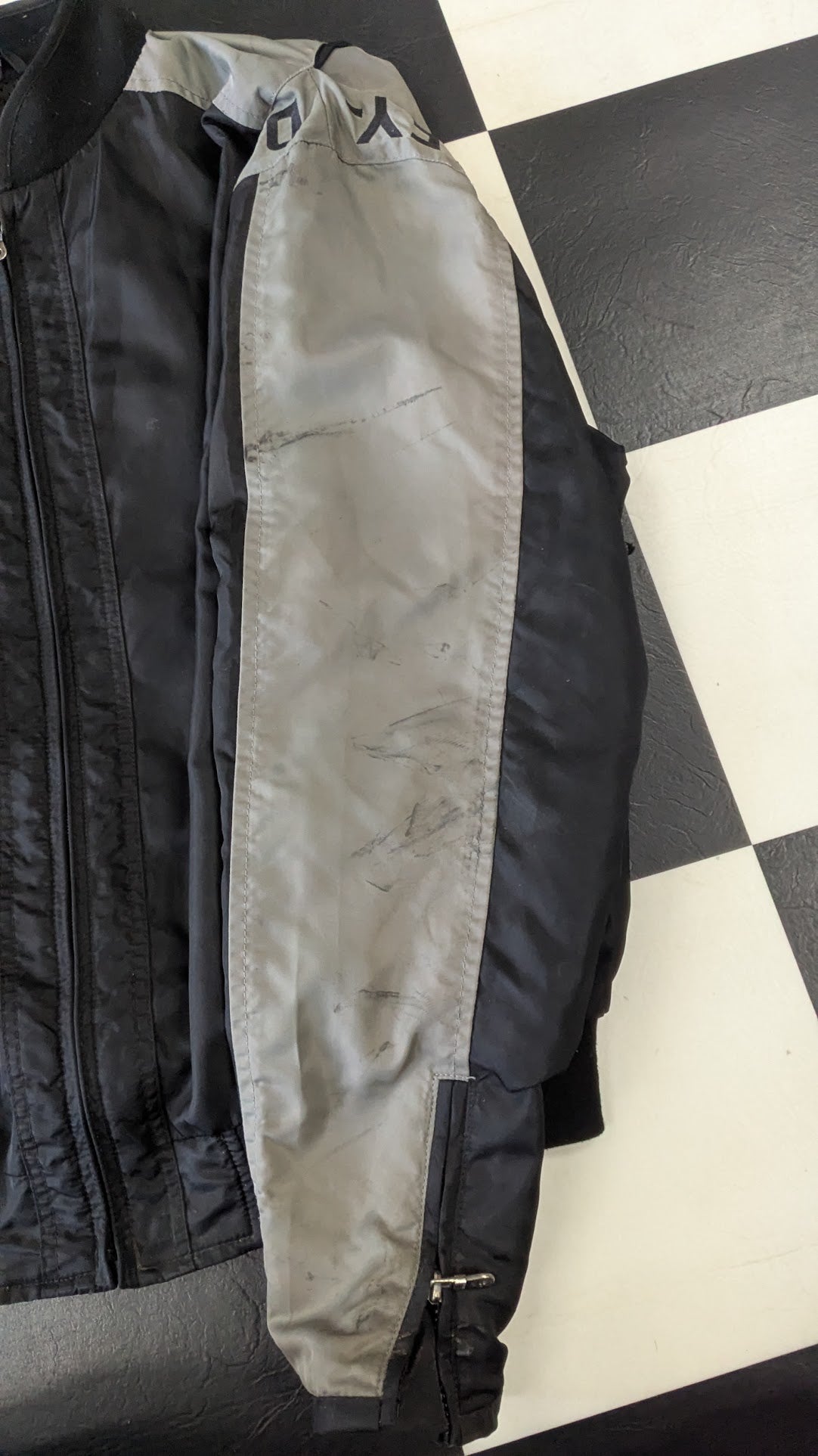 Harley-Davidson Men's Black & Gray Textile Riding Jacket – Embroidered Bar & Shield – Size XL