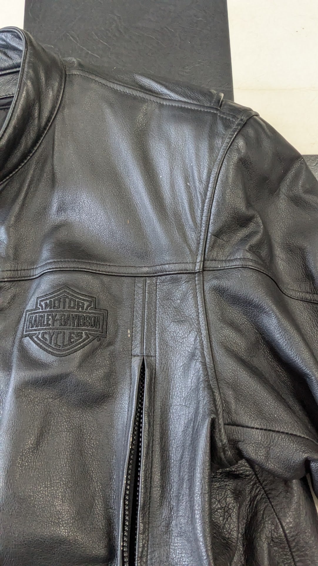 Harley-Davidson Men's Black Leather Riding Jacket with Removable Liner & Armor – Size 2XL