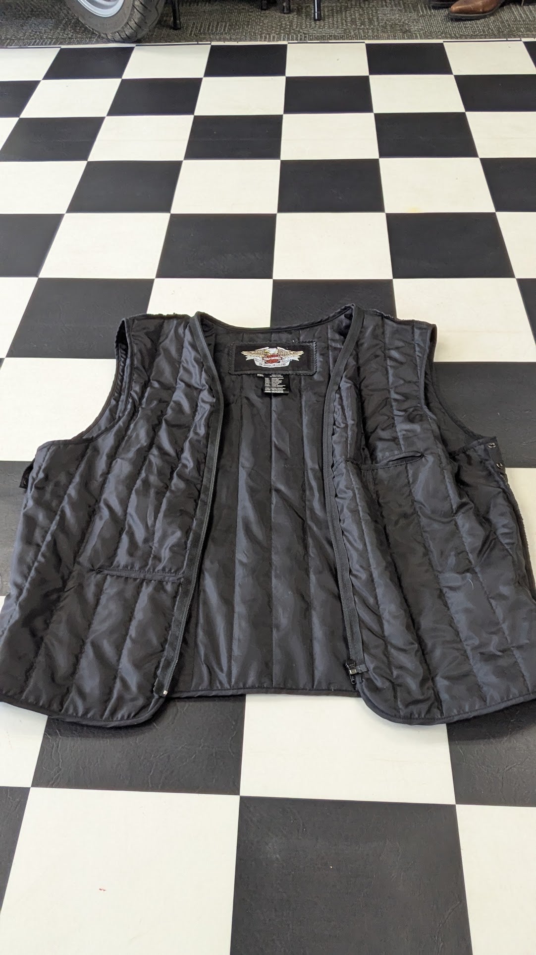 Harley-Davidson Men's Black Leather Riding Jacket with Removable Liner & Armor – Size 2XL