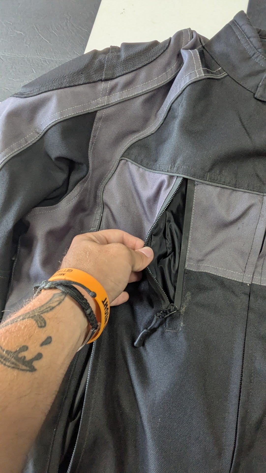 Harley-Davidson Men's Black & Gray Textile Riding Jacket – Vented – Size XL