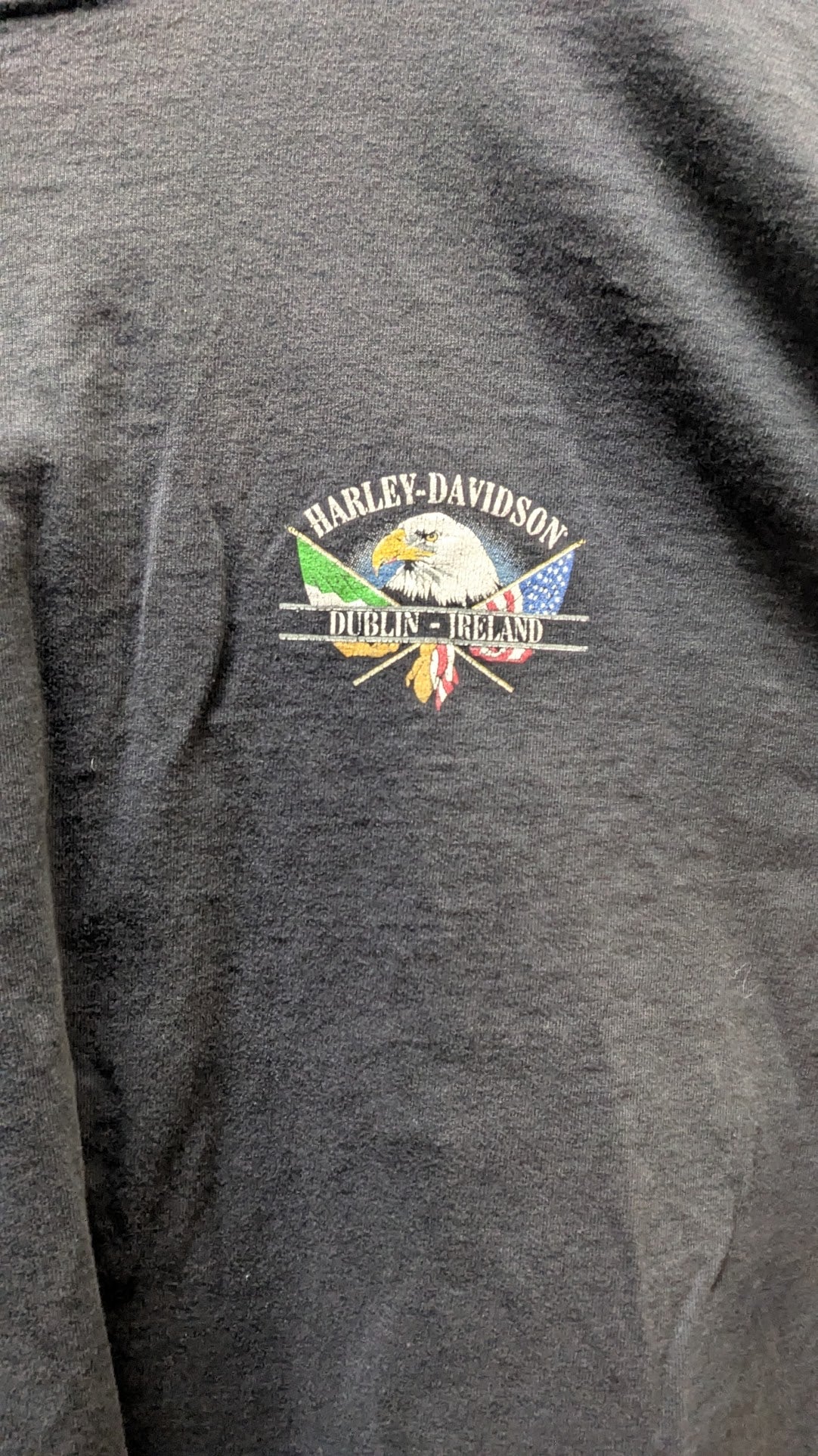 Vintage Harley-Davidson Dublin Ireland Eagle T-Shirt – Made in USA – Black – Size XL
