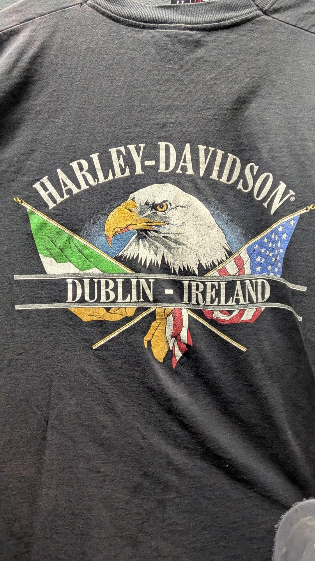 Vintage Harley-Davidson Dublin Ireland Eagle T-Shirt – Made in USA – Black – Size XL