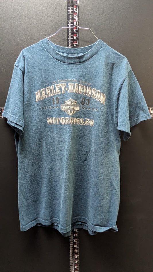 2001 Harley-Davidson Twin States Lebanon New Hampshire T-Shirt – Blue – Size Large