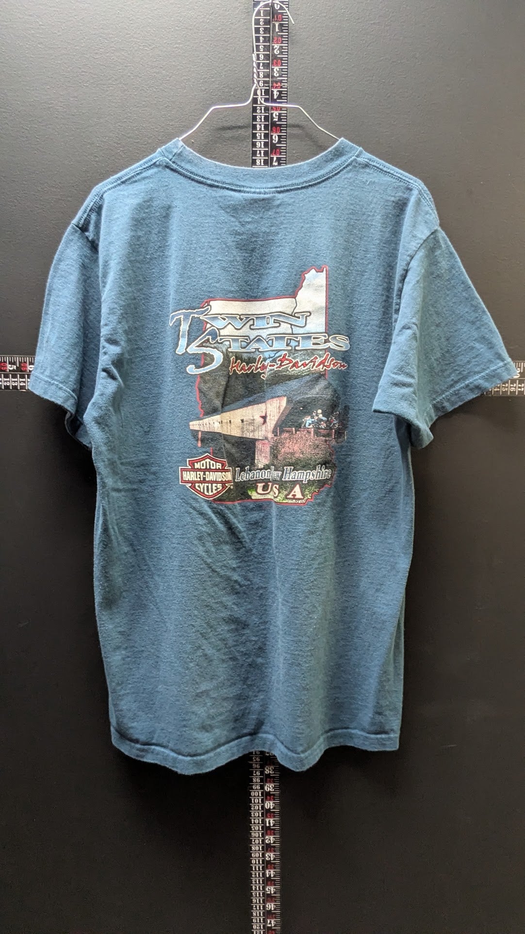 2001 Harley-Davidson Twin States Lebanon New Hampshire T-Shirt – Blue – Size Large