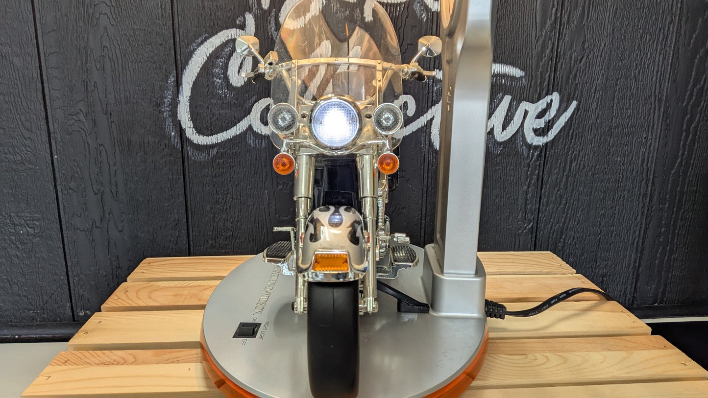 Harley-Davidson Heritage Softail Table Lamp with Light & Sound – Collectible Motorcycle Display Lamp