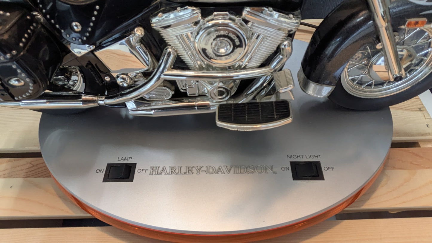 Harley-Davidson Heritage Softail Table Lamp with Light & Sound – Collectible Motorcycle Display Lamp