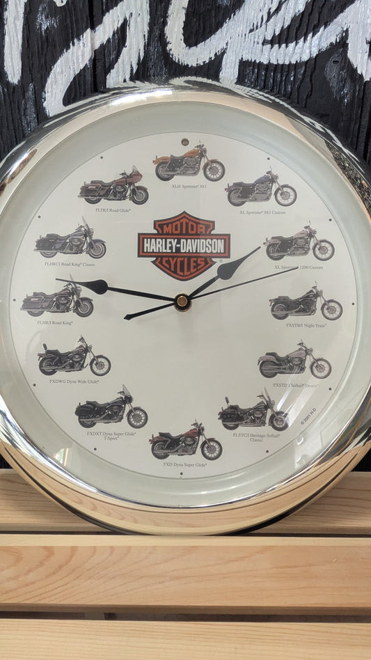 Harley-Davidson 2001 Motorcycle Models Wall Clock with Hourly Engine Sounds & Light Sensor