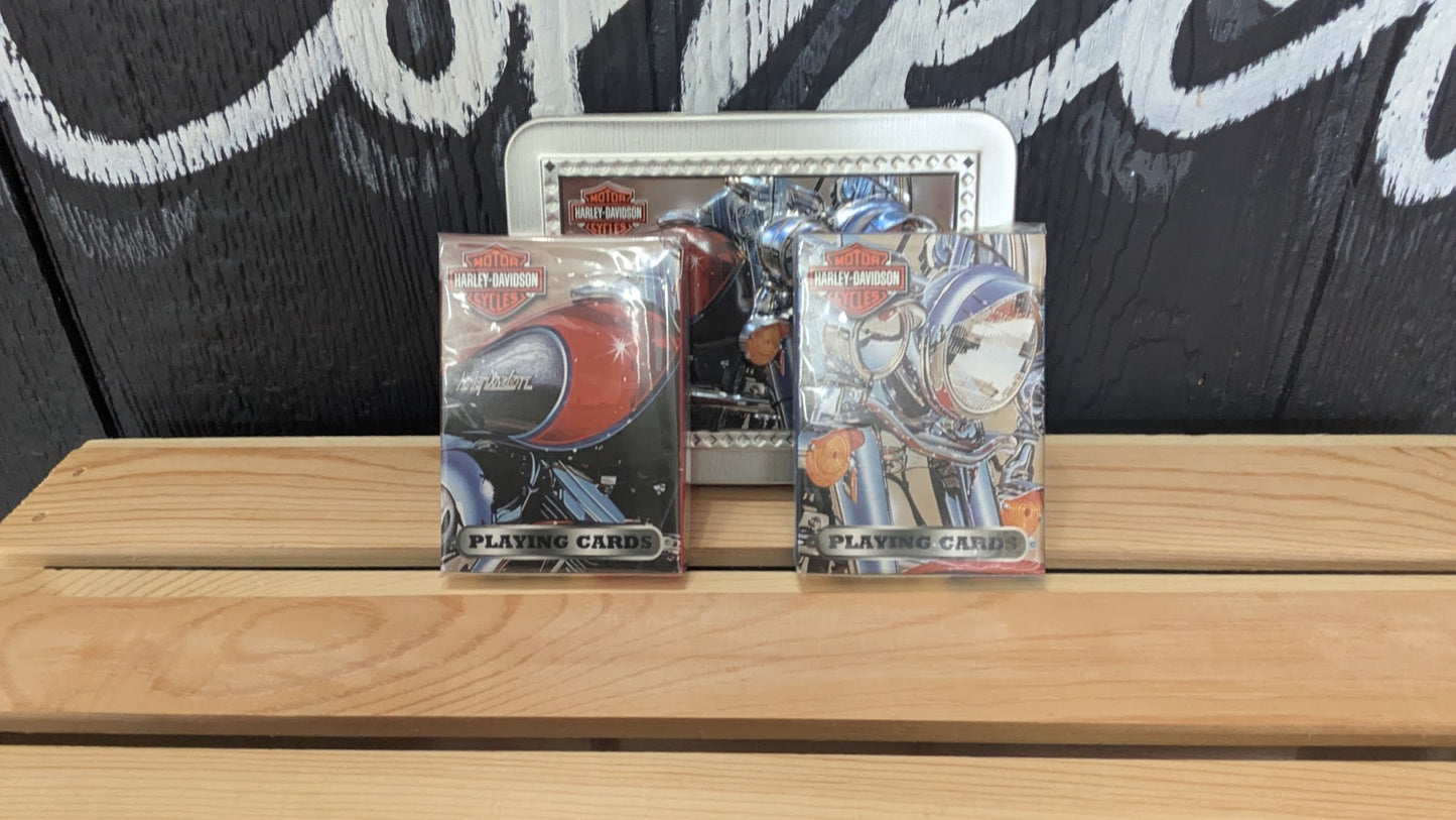 Harley-Davidson Collector Tin with Two Sealed Decks of Playing Cards Gift Set (2003)