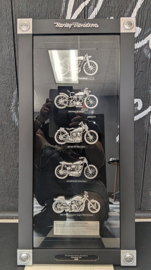 2009 Harley-Davidson Heritage Collection Legendary Racing Machines Framed Pewter Display