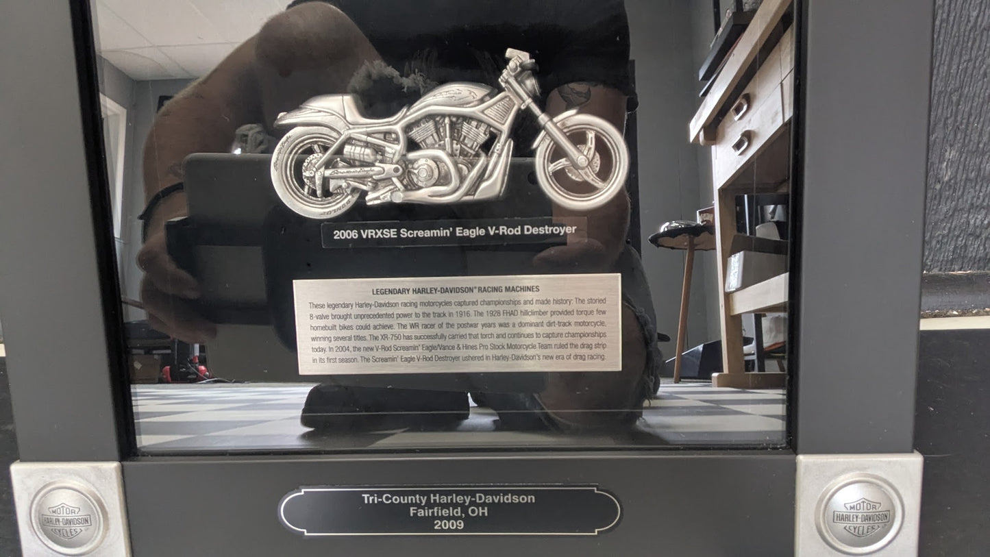 2009 Harley-Davidson Heritage Collection Legendary Racing Machines Framed Pewter Display