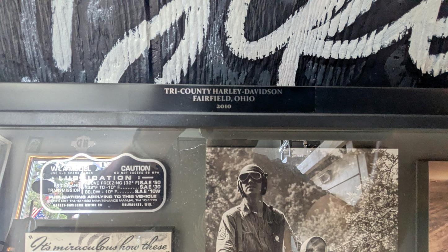 Harley-Davidson Military Archive Collection 1942 WLA Display Shadowbox 2010 w/ Box