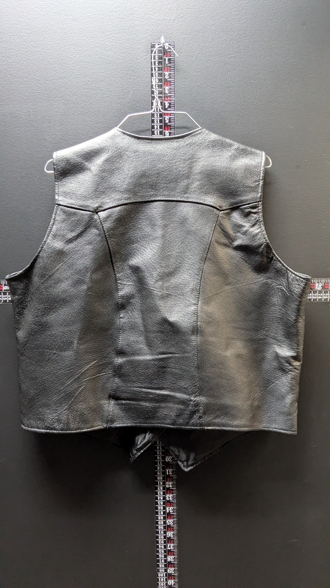 Bikers Club Black Leather Motorcycle Vest Women's 3X Snap Front Plus Size