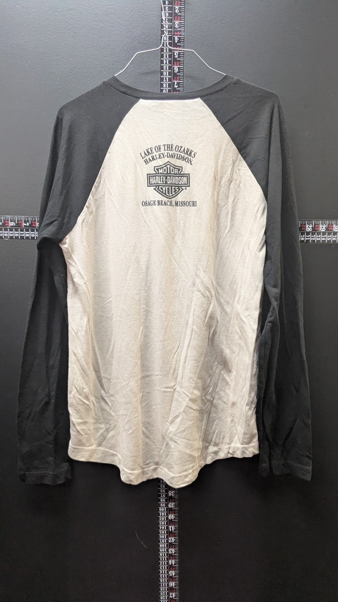2020 Harley-Davidson #1 Raglan Long Sleeve Shirt Medium Lake of the Ozarks Missouri
