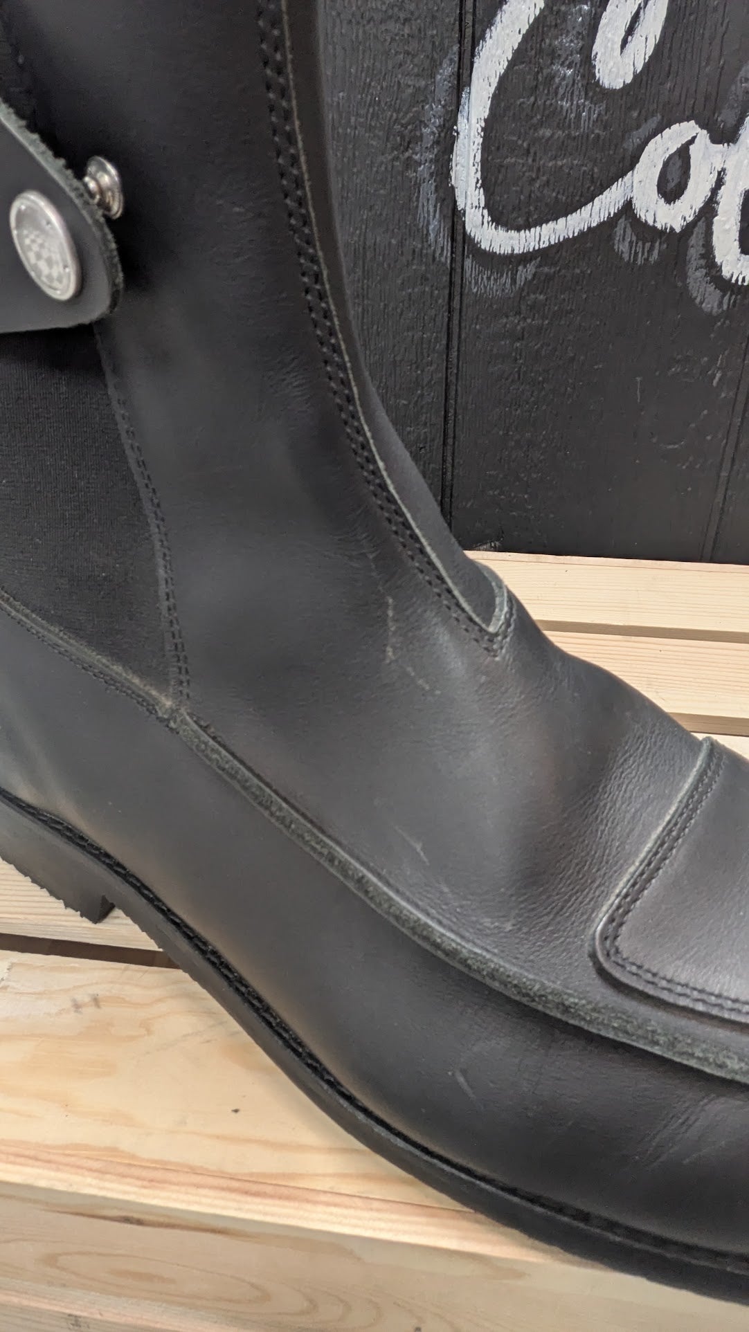 BMW Motorrad Black Leather Motorcycle Riding Touring Boots Men's US 15 EU 48