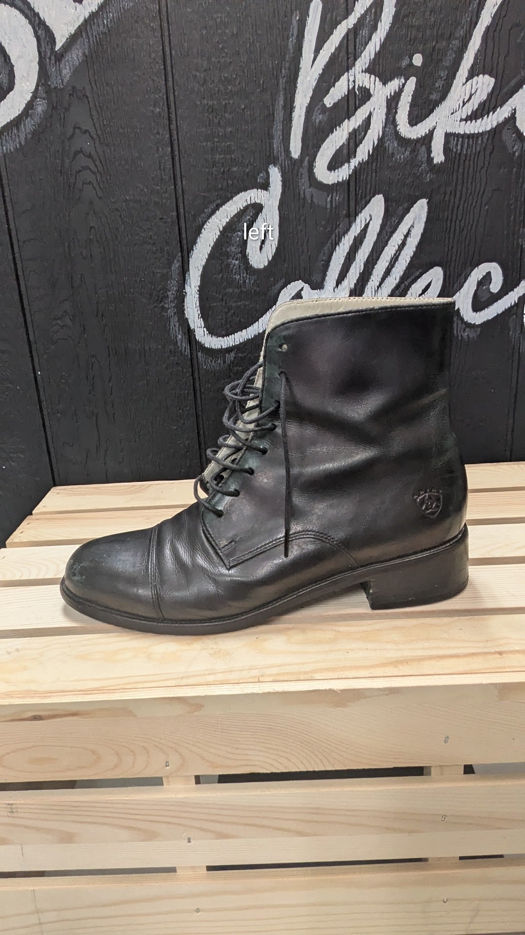 Ariat Heritage Paddock Boots Women's US 7B Black Leather Lace Up Ankle Riding Boots