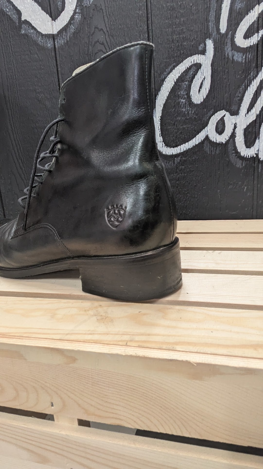 Ariat Heritage Paddock Boots Women's US 7B Black Leather Lace Up Ankle Riding Boots