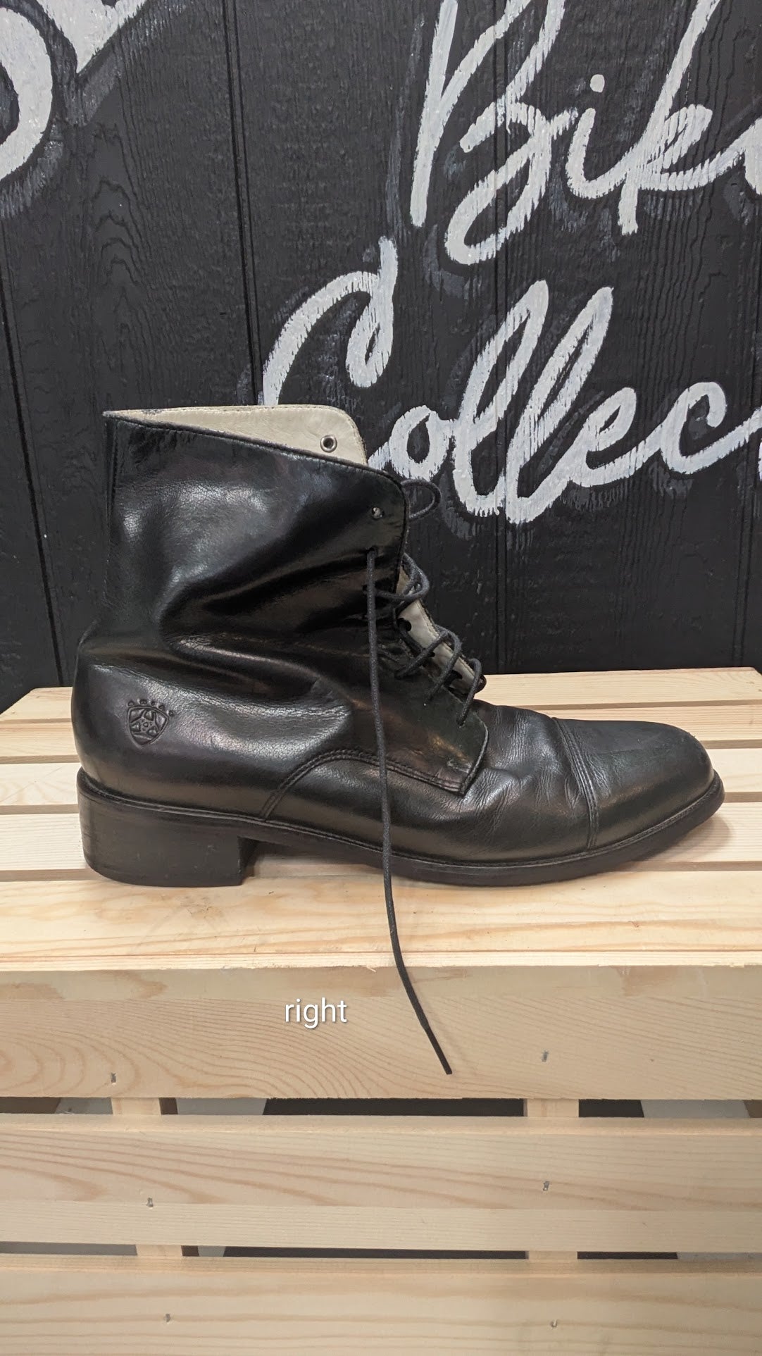 Ariat Heritage Paddock Boots Women's US 7B Black Leather Lace Up Ankle Riding Boots