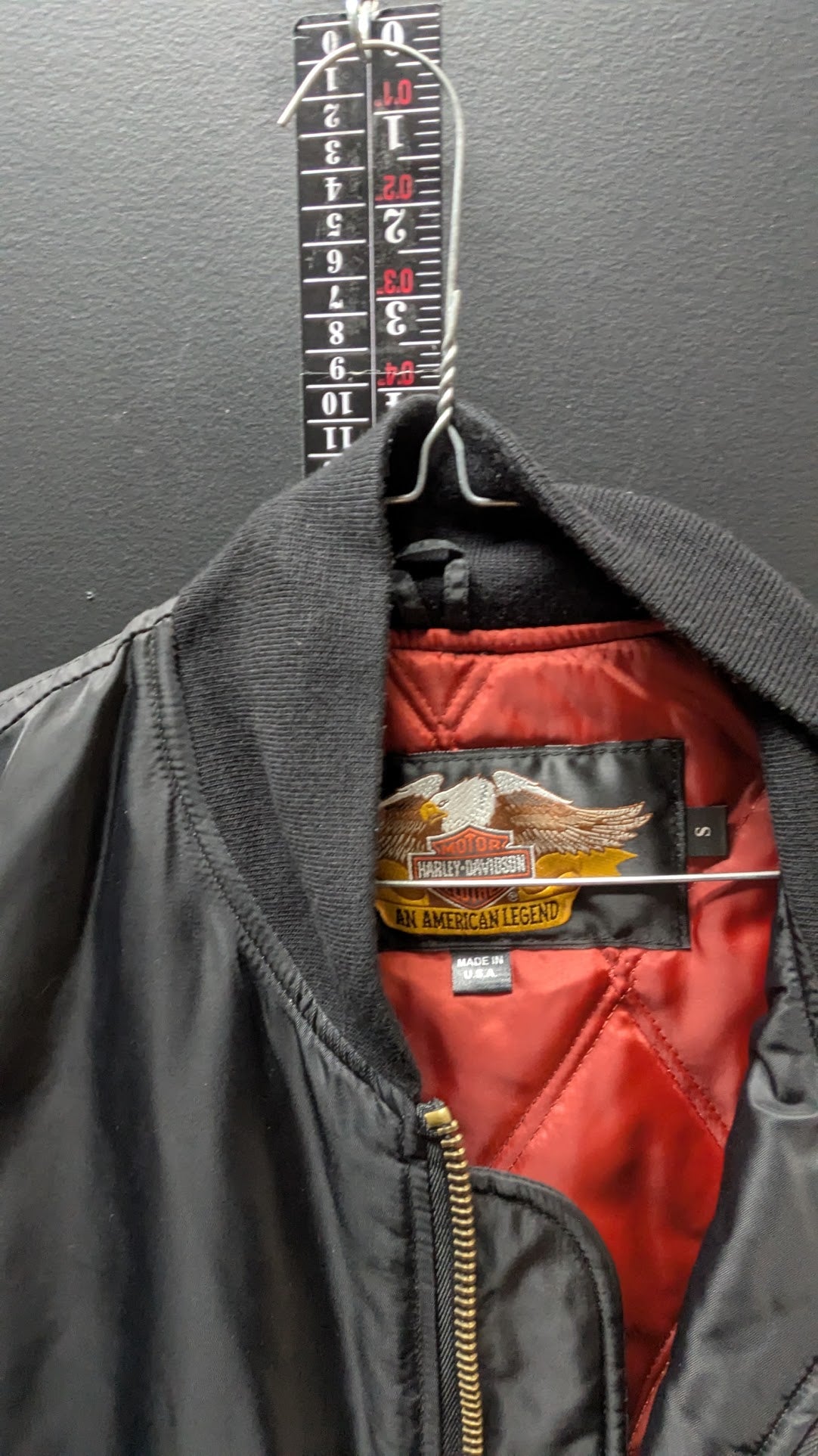 Harley-Davidson HOG MA-1 Bomber Jacket Black Made USA Men's Small Vintage