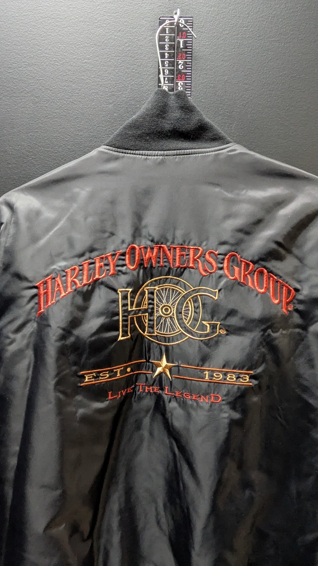 Harley-Davidson HOG MA-1 Bomber Jacket Black Made USA Men's Small Vintage