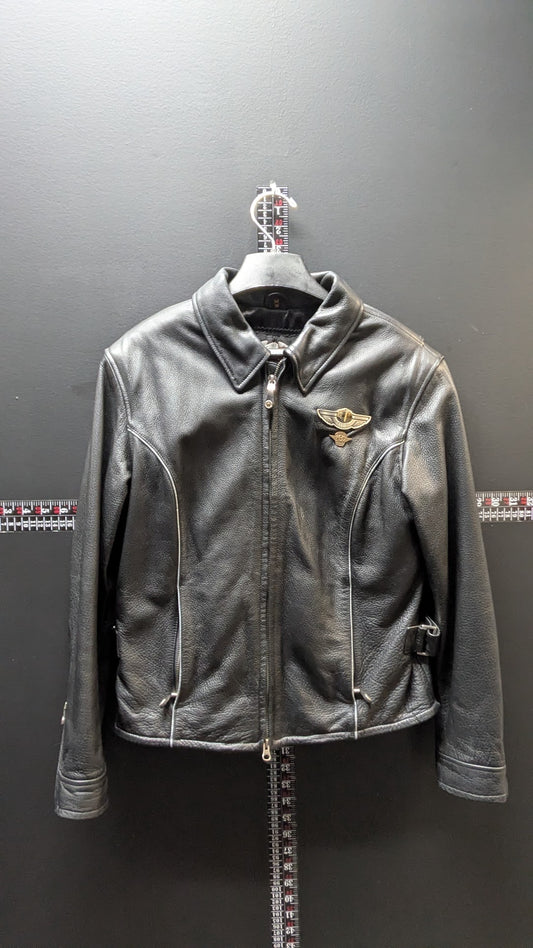 Harley-Davidson Women's Leather Jacket Medium 100th Anniversary Black 2003