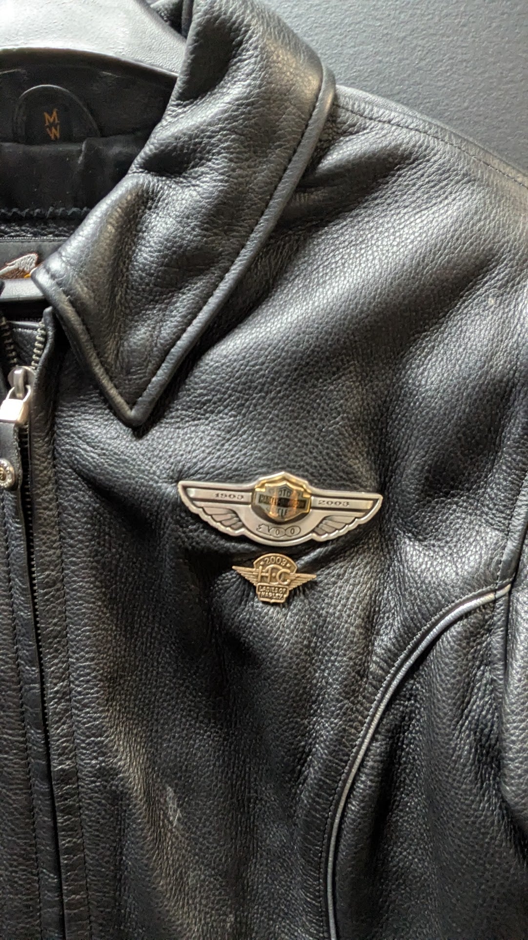 Harley-Davidson Women's Leather Jacket Medium 100th Anniversary Black 2003