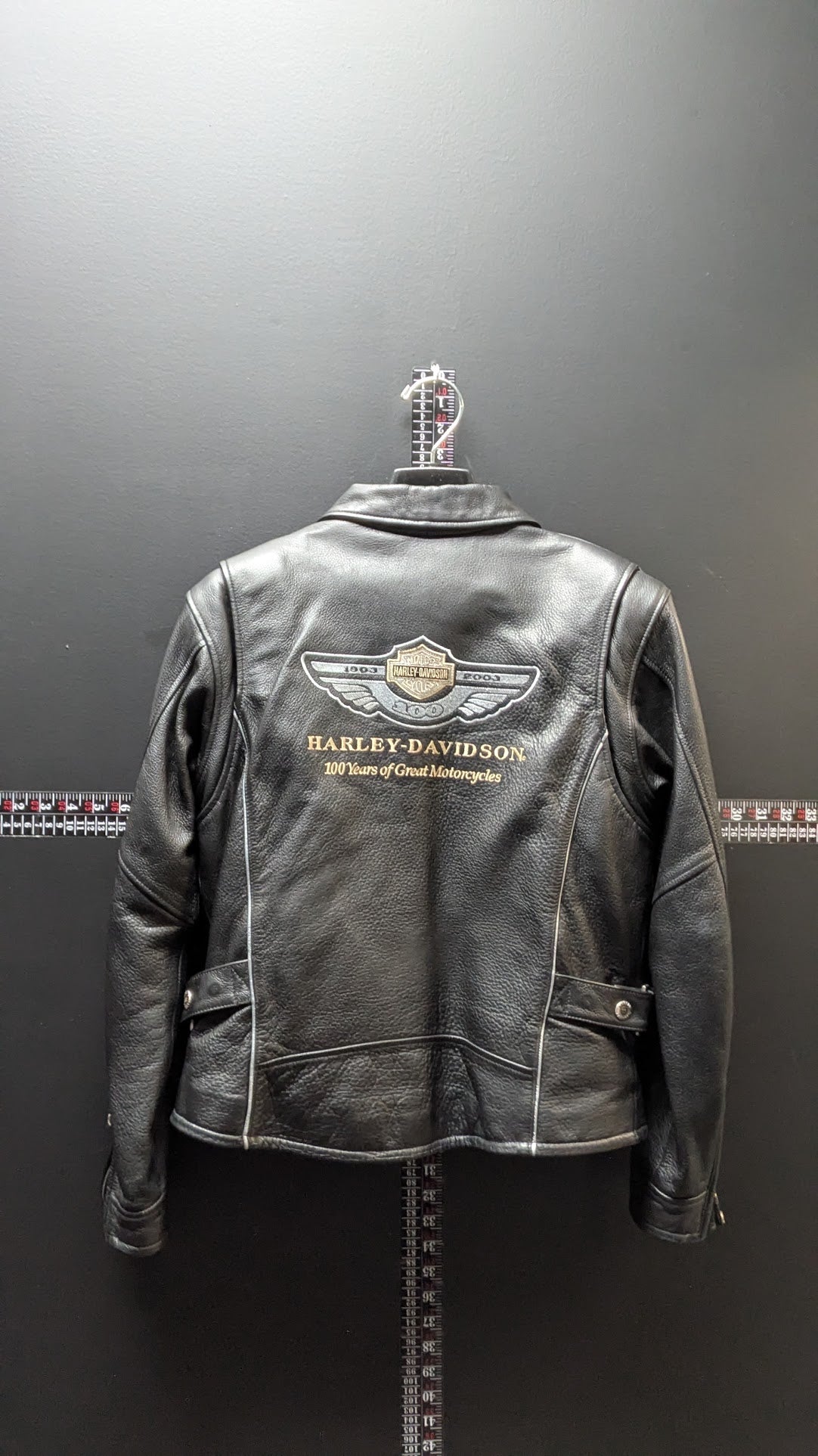 Harley-Davidson Women's Leather Jacket Medium 100th Anniversary Black 2003